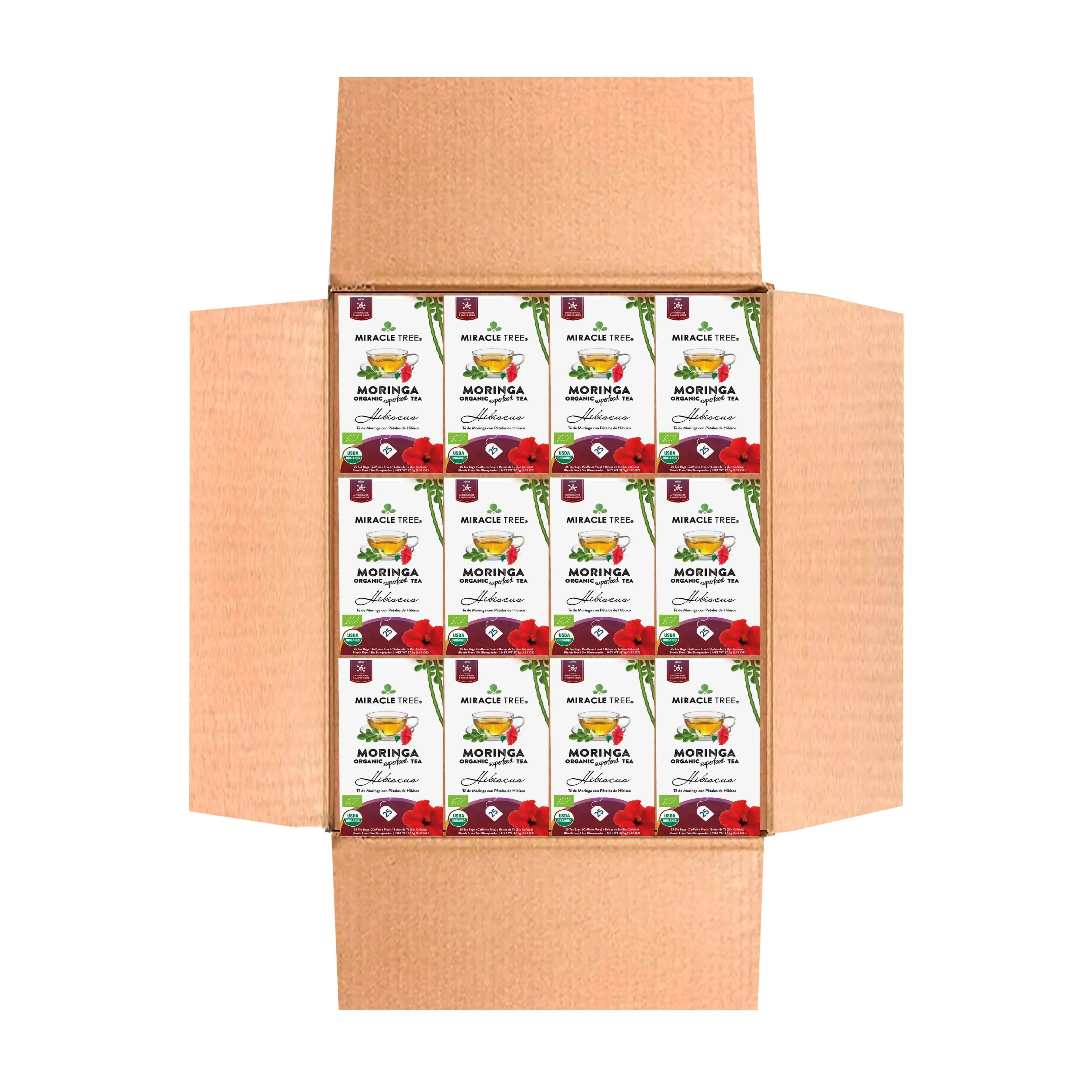 Organic Moringa Tea - Hibiscus - Caffeine-Free Herbal Tea