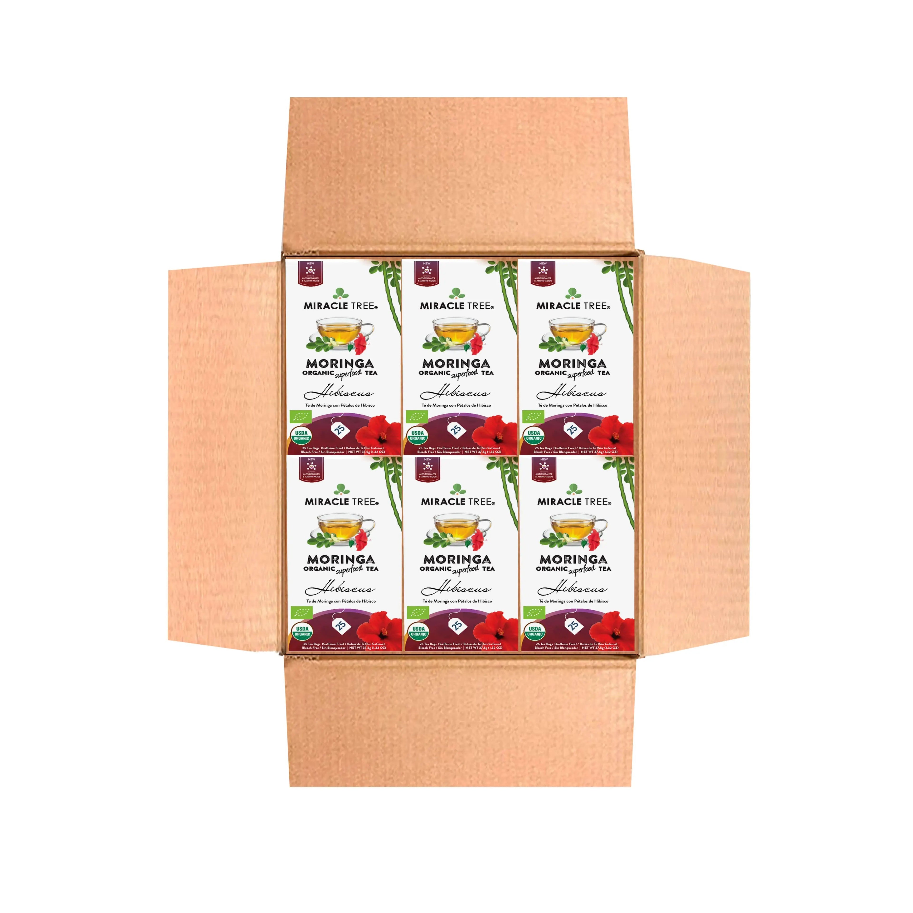 Organic Moringa Tea - Hibiscus - Caffeine-Free Herbal Tea