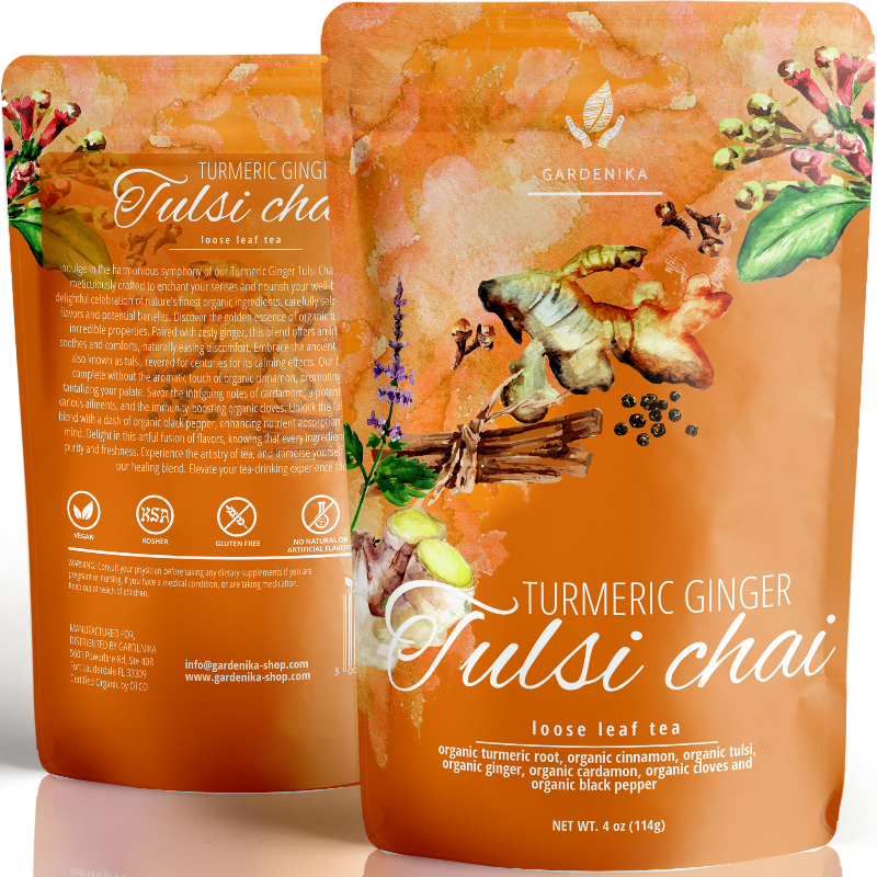 Turmeric Ginger Chai Tea, Anti-Inflammatory - Ayurvedic - Organic